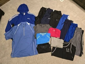 Nike Adidas Under Armour Men's Size M Shorts Pants Shirt Jacket Lot 15 Items - Picture 1 of 9