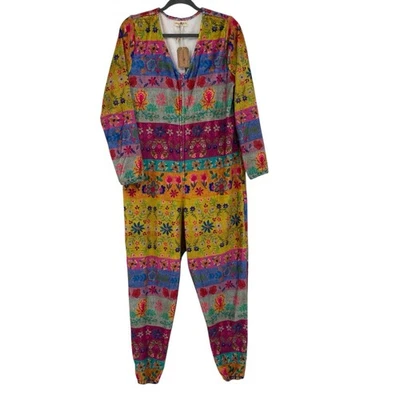 Mono pijama de una pieza de lana Natural Life talla pequeña estampado de flores silvestres Foto 1 de 4