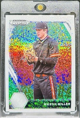 White Sparkle Mason Miller 2021 Panini Prizm Draft Picks Refractor Rare Padres - Image 1 of 2