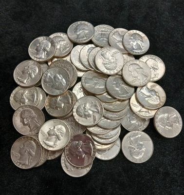 Silver 60's Mix Washington Quarters lot of 52 coins   TP 10624 - Image 1 of 4