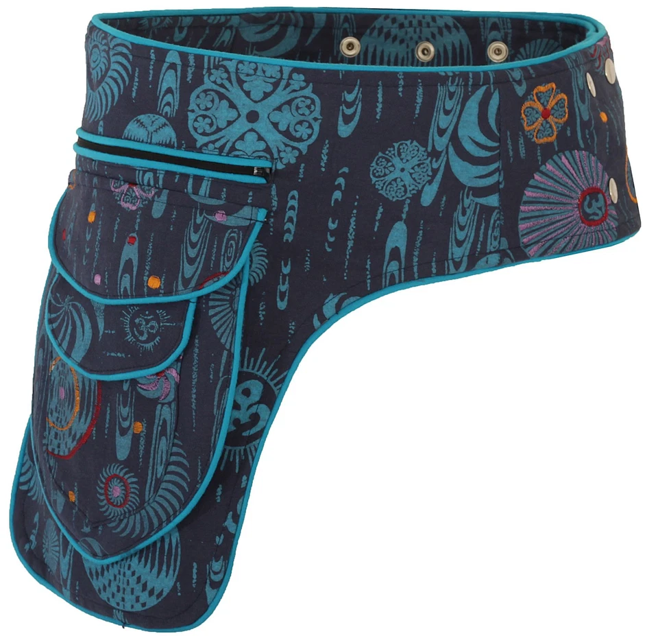 Gürteltasche mit Druckknöpfen, Hüfttasche Bauchtasche Goa Festival Tasche Nr. 20 - Bild 1 von 2