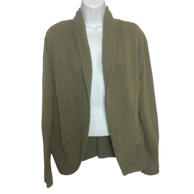 Cárdigan Suéter Grande Yoga Acogedor Aventura Algodón Orgánico Cachemira Verde Salvia Foto 1 de 4