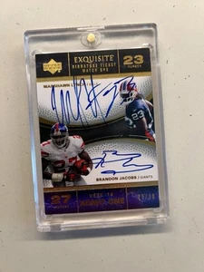 2007 UD Exquisite Marshawn Lynch Brandon Jacobs Rookie Ticket Matchup Auto #/30 - Picture 1 of 2