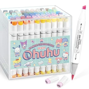 Sanrio Characters x Ohuhu Illustration Markers, Brush Type, 80 Colors (81 Marker - Picture 1 of 7