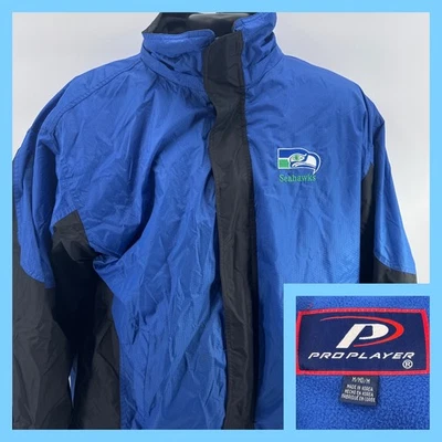 Chaqueta De Colección Jugador Profesional Seattle Seahawks Azul Negra Cremallera Completa NFL Para Hombre M Foto 1 de 4