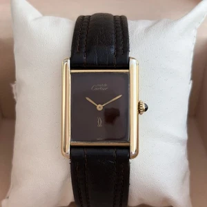 Cartier Tank Vermeil Large Must de Wood Spider Dial 23mm Handaufzug Damenuhr - Bild 1 von 10