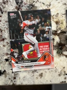 2025 TOPPS NOW MLB CALL UP CARD BALTIMORE ORIOLES SAMUEL BASALLO #566 1st HIT - Picture 1 of 1