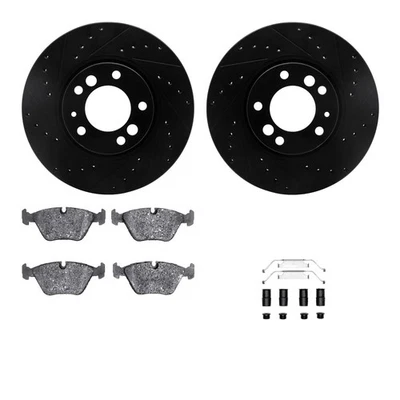 For BMW M5 91-93 Drilled & Slotted Front Brake Kit w Euro Ceramic Pads Foto 1 de 3