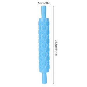 (No. 15 Rose)Patterned Rolling Pin Cookie Rolling Pins Embossed Rolling Pin - Picture 1 of 12