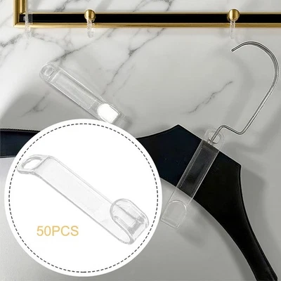 50 Pezzi Di Appendiabiti Trasparenti Per Armadio, Per Borse, Camicie E Vestiti - Immagine 1 di 4