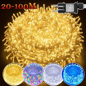 LED Lichterkette Weihnachten Dekor Außen&Innen Party Hochzeit Beleuchtung Stromm - Bild 1 von 40