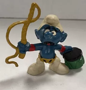 Smurfs Lion Tamer Smurf 20115 Circus Whip Vintage PVC Figure Peyo 1979 Whip - Picture 1 of 5