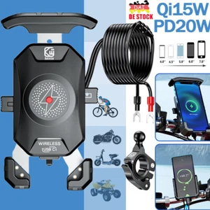 360° Handy Halterung Motorrad Halter mit Induktive Ladefunktion Universal，Roller - Bild 1 von 16