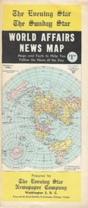 "The Evening Star"" 1959 Mapa de Noticias de Asuntos Mundiales Cuba Israel Rusia Cabo Cañaveral - Imagen 1 de 5