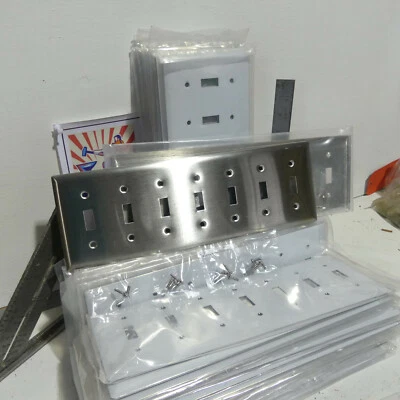 Cantidad 5: Placa de interruptor de palanca de 7 velocidades Hubbell de acero inoxidable SS607 grado industrial Foto 1 de 4