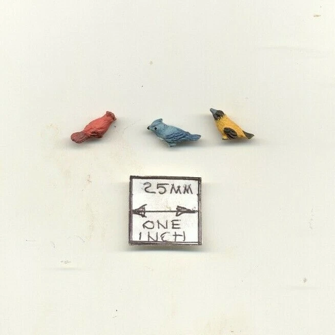 FALCON MINIATURE Bird - SONG BIRD SET - dollhouse miniature D1617 1/12 scale animal Cardinal