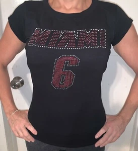 Ladies Miami #6 Basketball T-Shirt sizE Small Tight sexy fit- runs a bit small - Picture 1 of 1
