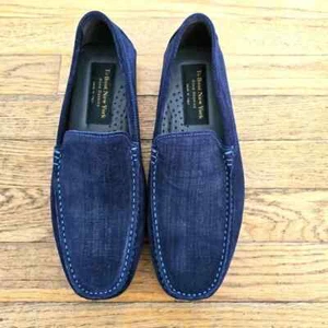 To Boot New York Adam Derrick Men's Blue Suede Driving Loafers Size 8 New - Picture 1 of 6