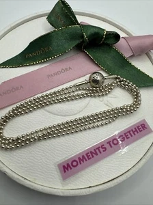 Pandora ESSENCE Beaded Chain Necklace 596005 Size 80cm Genuine Ale 925 - Picture 1 of 8