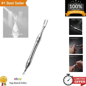 Cuticle Pusher with Fork, 2-in-1 Cuticle Trimmer Nail Care Tool, Stainless St... - Picture 1 of 8