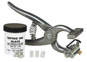 Small Animal Tattoo Kit 5/16" w/ Ear Release Stone #2745 Identification - Picture 1 of 1