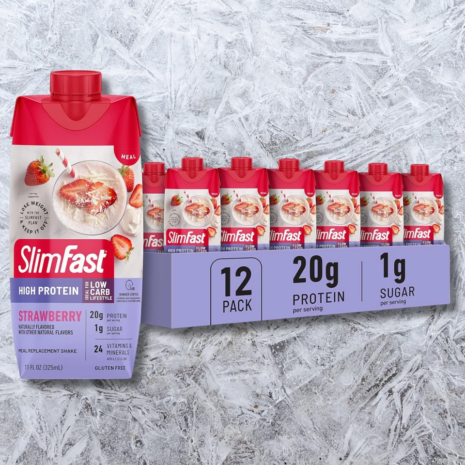 Batido de proteínas SlimFast fresa - 20 g batido de reemplazo de comidas de proteínas NUEVO Foto 1 de 4