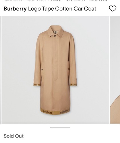 Cappotto auto Burberry London logo nastro cotone unisex Burberry trench 2.590 00