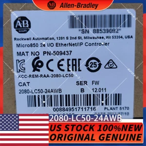 Controlador de E/S EtherNet/IP Allen-Bradley 2080-LC50-24AWB Ser B totalmente nuevo - Imagen 1 de 5