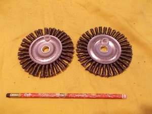 LOTE DE 2 RUEDAS DE ALAMBRE ANUDADAS 4"" x 1/2"" orificio abrasivo ADVANCE EE. UU. 00862 - Imagen 1 de 2