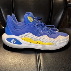 Under Armour Stephen Curry 11 Flow DUB NATION Royal Blue White Yellow Gold Size - Picture 1 of 14