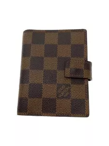 LOUIS VUITTON notebook cover agenda mini Damier Ebene Brown mens Used - Picture 1 of 5