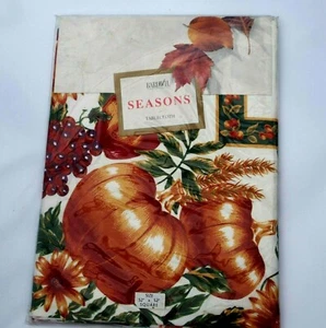 New Bardwil Autumn Tablecloth Pumpkins Leaves Thanksgiving 52" x 52" Square - Picture 1 of 5