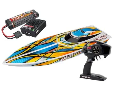 Traxxas Blast Boot weiß orange mit Akku und USB-C Ladegerät TRX38104-8-ORNG  - Bild 1 von 4