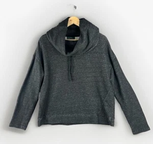 Lauren Ralph Lauren Women's Sweatshirt Large Black Heather Cowl Neck Minimalist - Picture 1 of 9