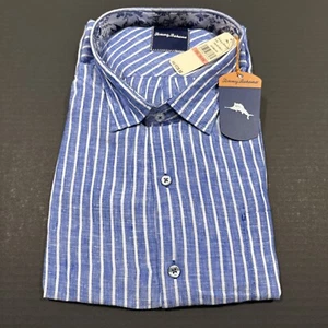 New W/ Tags 3XL Tommy Bahama LS Button-Down Shirt Aloha Cove Stripe Bengal Blue - Picture 1 of 2