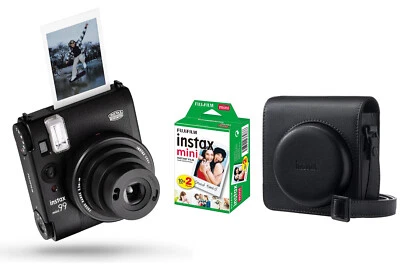 Fuji Instax Mini 99 Schwarz + 20 Aufnahmen + original Tasche SofortbildKamera