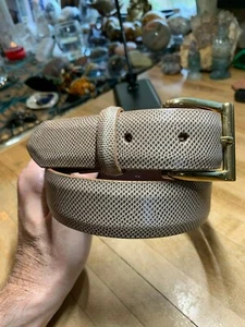 Genuine Karung Snake Skin Taupe Colored Belt Size 30 - Picture 1 of 12