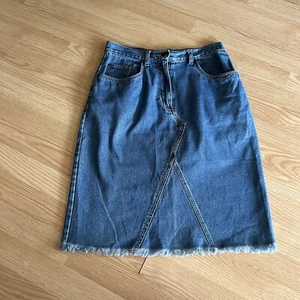 Vintage Bill Blass Denim Midi Skirt Size 6 - Picture 1 of 7