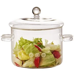 Glass Cooking Pot 1.9l/64ozglass Simmer Pot For Stovetop Heat Resistant Borosili - Picture 1 of 7