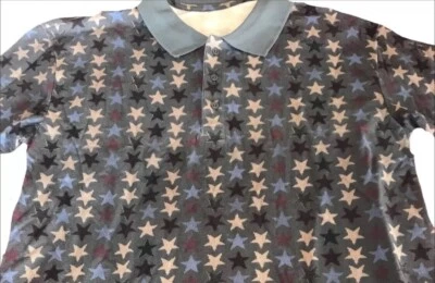 LuLaRoe Bud Polo Shirt Men’s Medium Dark Gray With Stars New With Tags - Image 1 of 2