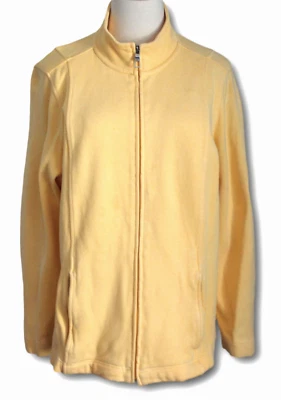 Chaqueta acanalada de algodón pesado Coldwater Creek 1X cuello alto amarillo Foto 1 de 4