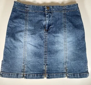 Falda vaquera Wayne Rogers mediana mini azul 29x16 parte inferior abertura - Imagen 1 de 5