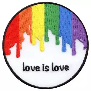 Love Is Love Rainbow Drip Embroidered Iron On Patch - Bild 1 von 2