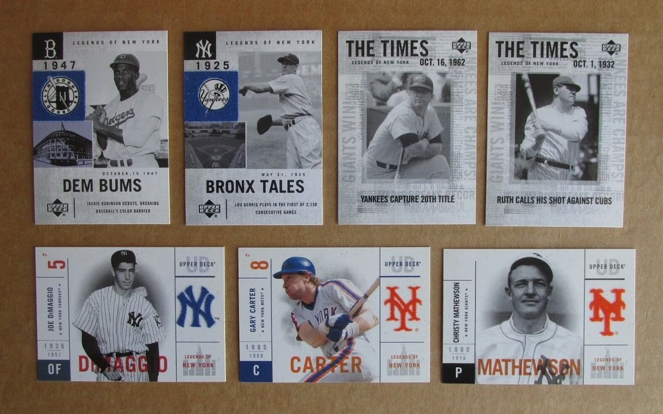 2001 UPPER DECK LEGENDS OF NEW YORK BASEBALL SINGLES COMPLETE YOUR SET YANKEES - Image 1 of 1