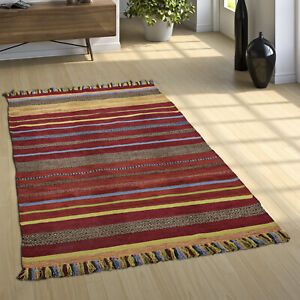 Designerski dywan tkany dywan kilim ręcznie tkany 100% bawełna nowoczesny w paski bun
