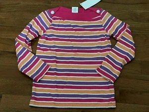 New Gymboree Girls Color Happy Pink Purple Orange White Striped Top Shirt 4 4T - Picture 1 of 4