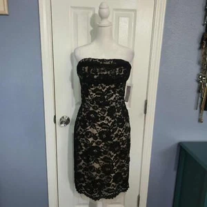 Neu mit Etikett Bisou Bisou 6 Cocktailkleid schwarz nude Spitze ärmellos Little Black Dress - Bild 1 von 9