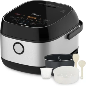 3L Rice Cooker with Steamer Basket, 6-Cup Uncooked Capacity, Induction Heating & - Picture 1 of 8