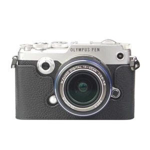 For Olympus PEN-F M43 Case Genuine Real Leather Half Camera Case Bag Cover - Picture 1 of 17