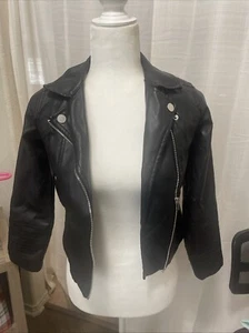 Art Class Faux Leather Moto Jacket Size 7/8 - Picture 1 of 9